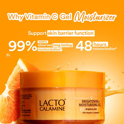 Lacto Calamine 15% Vitamin C Moisturizer for Face | 50g x Pack of 1 | Vitamin C Complex Skin Brightening Face Moisturiser | Dermatologically Tested | Non Sticky & Quick Absorbing for Glowing Skin