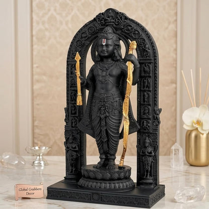 Polyresin 3D Ram Lalla Ayodhya Idol Statue Showpiece Murti for Home Decor Decoration Gift Gifting Items