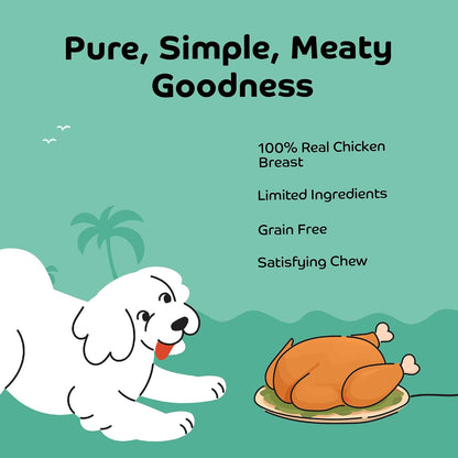 Applod Tender Chicken Jerky Breast Dog Treats | Made with Real Chicken Breast | High-Protein, Low-Fat Grain-Free Reward Snacks for Dogs | 50g