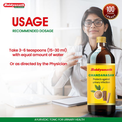 Baidyanath Chandanasav | Effective in Urinary Disorders and Kidney Diseases | With Rakt Chandan, Safed Chandan, Manjith, Mulethi | 450ml