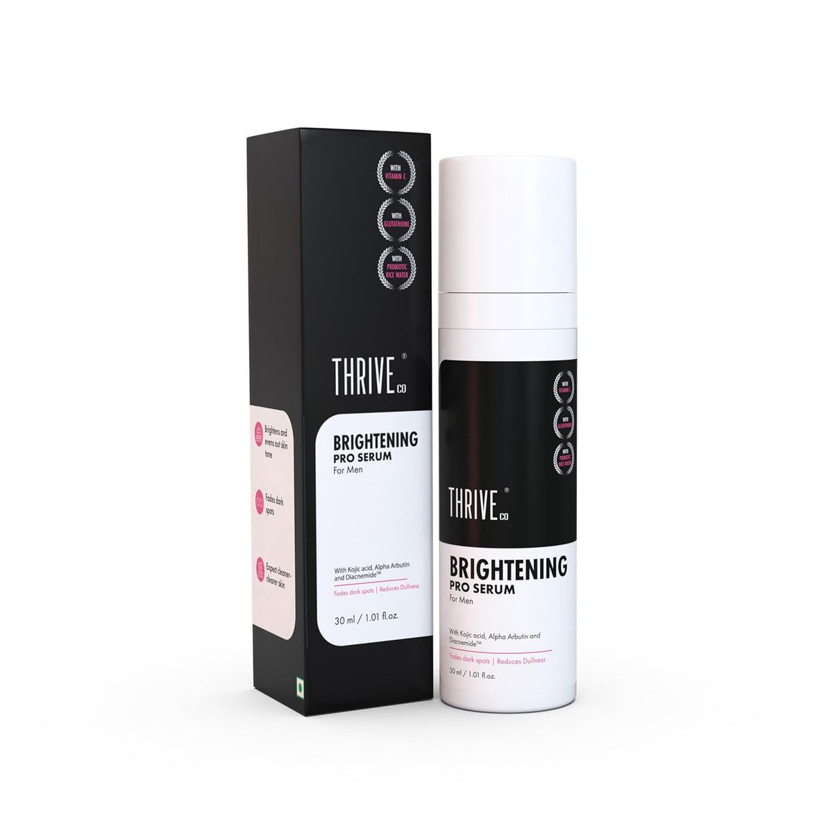 Thrive brightening pro serum packaging on a white background