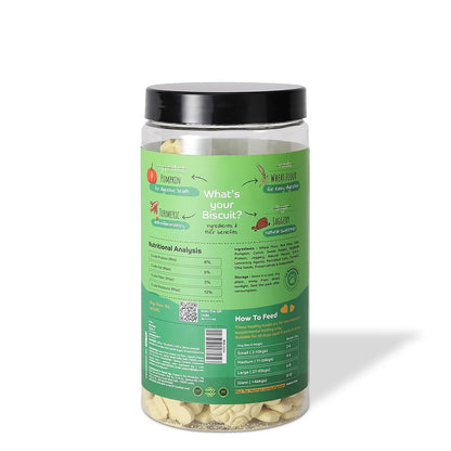 Applod Pumpkin with Turmeric Dog Biscuits for Puppies & Adult Dogs | Oven-Baked Crunchy Dog Treats Made with Real Ingredients | Healthy Training & Reward Snacks | 420g