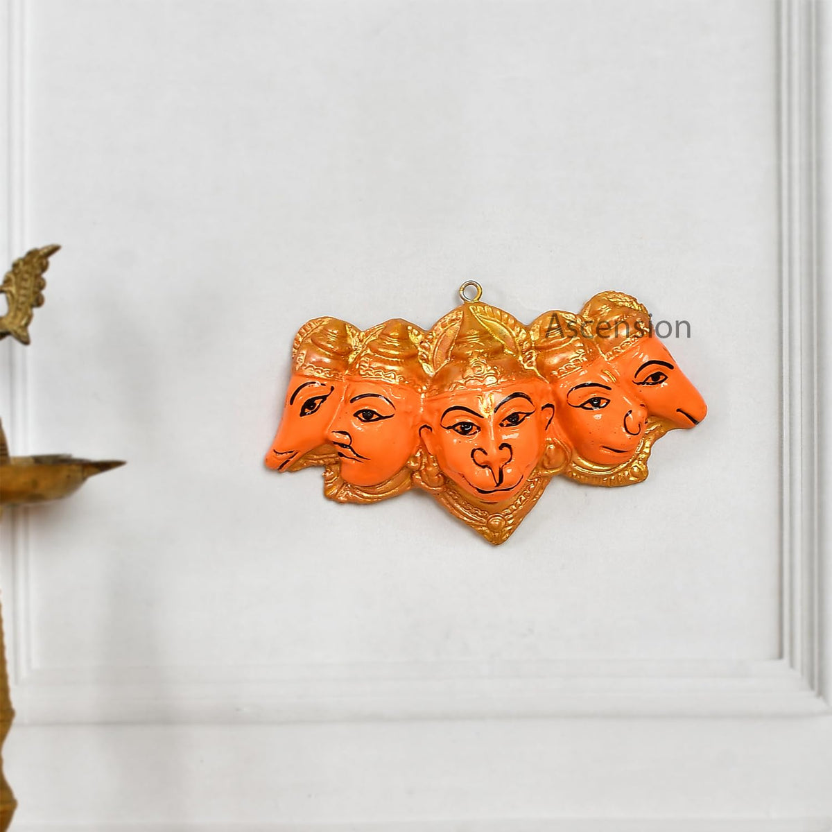 Polyresin Panchmukhi Hanuman Ji Murti Statue for Door Entrance Sankat Mochan Hanuman Ji Murti for Home Office Temple Decoration Hanging Hanuman murti Suitable for Vastu Pooja