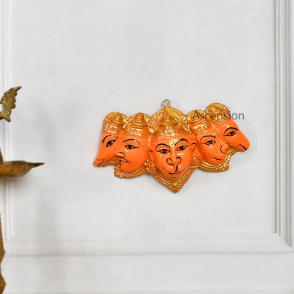 Polyresin Panchmukhi Hanuman Ji Murti Statue for Door Entrance Sankat Mochan Hanuman Ji Murti for Home Office Temple Decoration Hanging Hanuman murti Suitable for Vastu Pooja