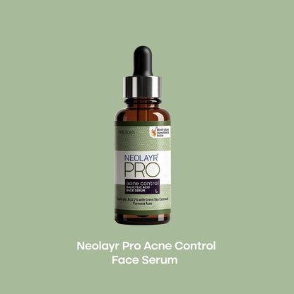 NEOLAYR Pro Acne Control Salicylic Acid Face Serum | For Acne, Blackheads & Whiteheads | Face Serum For Oily Skin | With Green Tea Extract | 30 ML