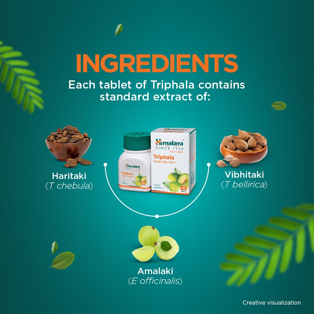 Ingredients of Triphala with Haritaki, Vibhutaki, and Amalaki on a green background