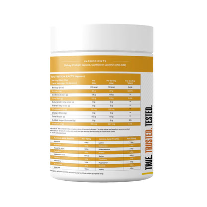 Nutritional supplement container with label on a white background
