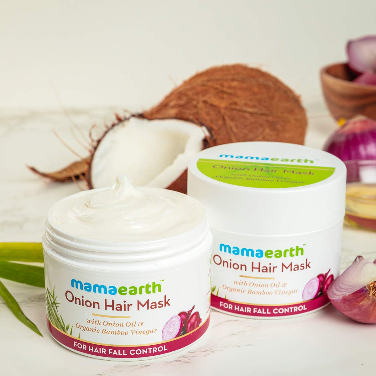 Mamaearth Onion Hair Mask - 200 g | With Onion Oil and Organic Bamboo Vinegar | For Hair Fall Control | Reduces Hair Fall | Repairs Damaged Hair