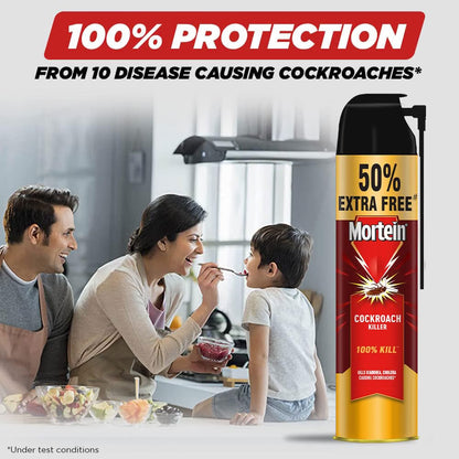 Mortein 625 ml - Fresh Fragrance, Cockroach Killer Spray, Crawling Insect Killer with Deep-Reach Nozzle | 100% Kill Guarantee