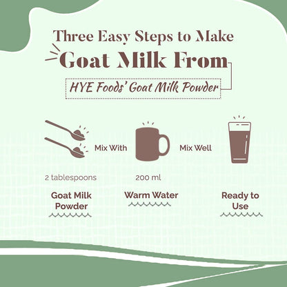HYE Foods Goat Milk Powder 200g | Everyday Goat Milk | Rich in Vitamin A, B2 & Selenium | Rich in Calcium & Phosphorus for Bones | Easy to Digest & Great for DIY Skincare