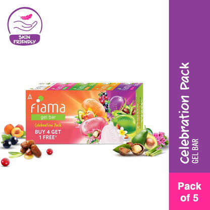 Fiama Gel Bar Celebration Pack with 5 unique Gel Bars, 125g (Buy 4 get 1 Free)
