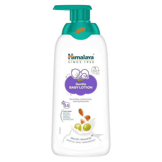 Himalaya Gentle Baby Lotion bottle on a white background