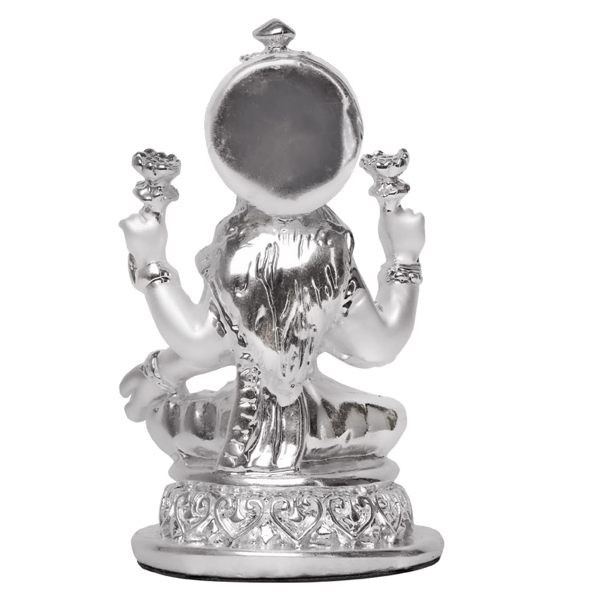 Lakshmi Idol for Home Decor 999 Silver Plated Sculpture of Maa Lakshmi Figurine Idol for Home, Office, Temple and Table Decoration Religious Idol for Pooja, Gift (5.7 CM X 6 CM)