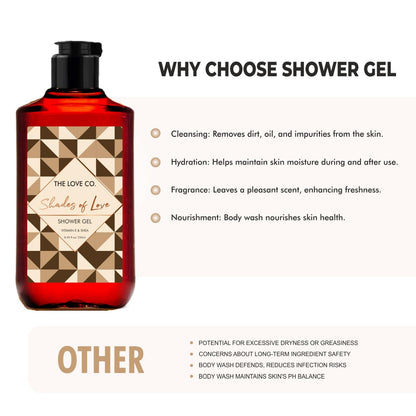 The Love Co. Shades of Love Shower Gel 250ml - Luxurious Bathing with Natural Oil - Soothes and Nourishes Your Skin