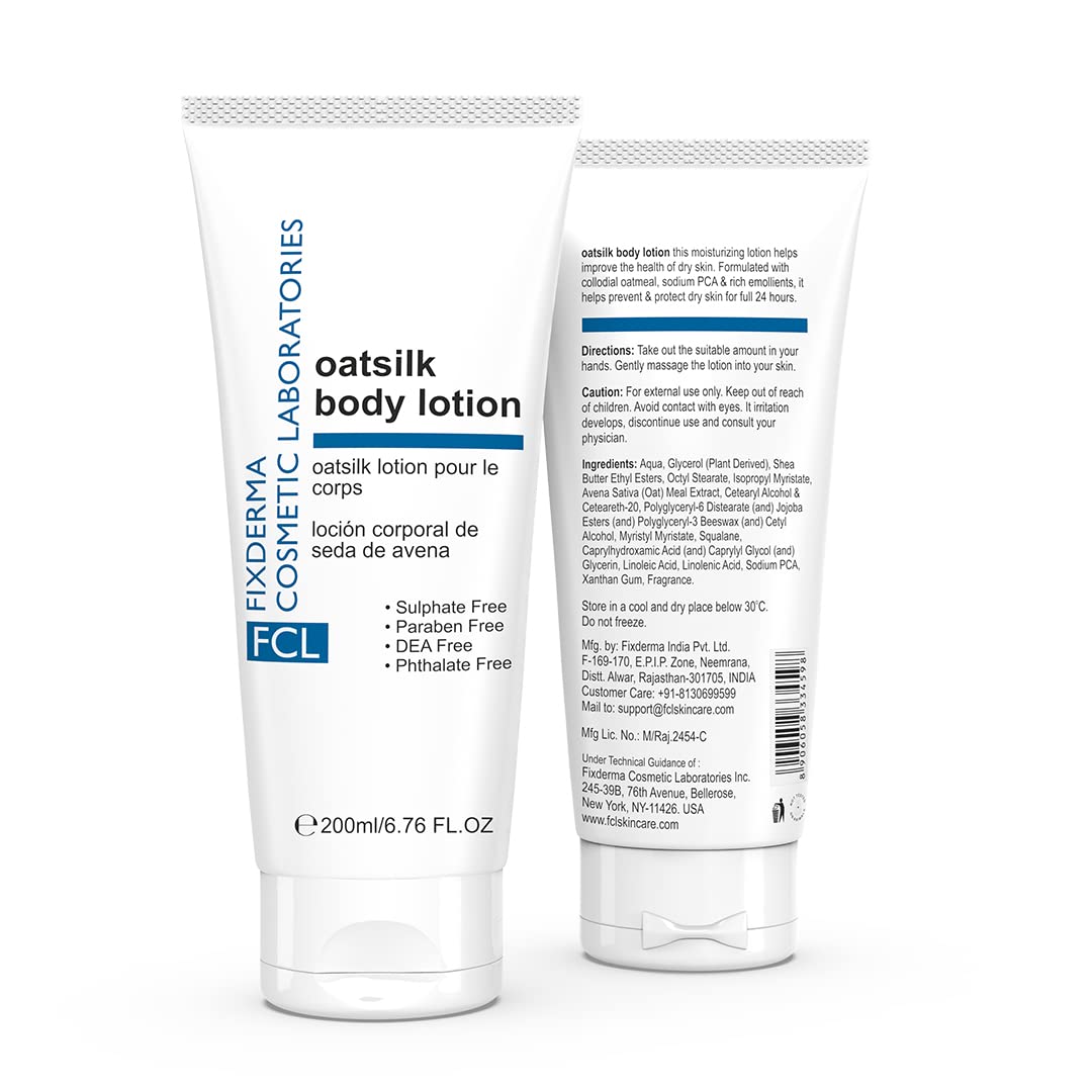 FCL Oatsilk Body Lotion For Dry & Rough Skin | Moisturizing Lotion | Long Lasting Hydration | Nourishes Skin | Soothing Lotion | Reduces Itching | 200Ml