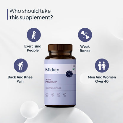 Zephivo Miduty by Palak Notes Joint Pain Relief Supplement Boswellia Serrata, Turmeric Root Complex, Ginger Root - Support Joint Health Supplement - 60 Capsules