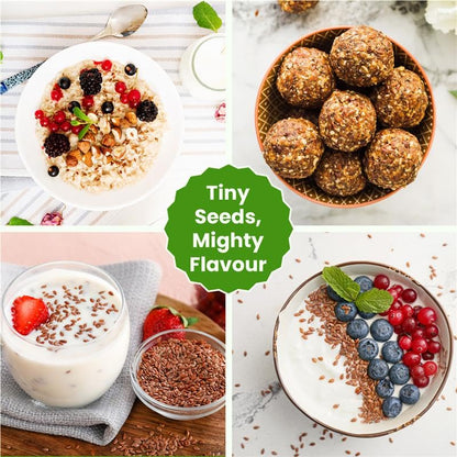 Neuherbs Raw Unroasted Flax Seeds for Weight Management | Rich in Omega-3 fatty acids, Protein, Fibers and Minerals : 1 KG