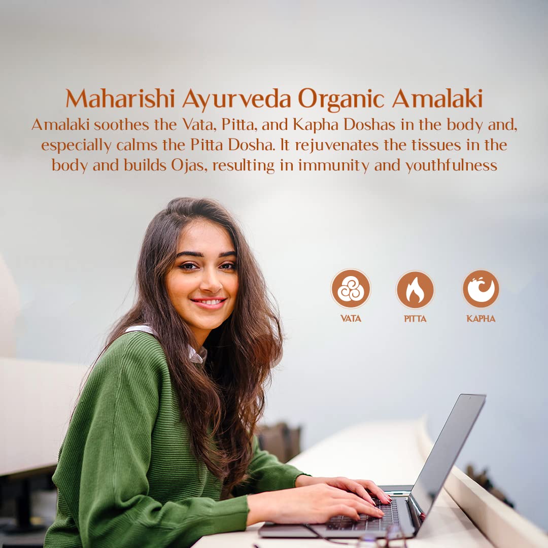 Zephivo Maharishi Ayurveda Organic Amalaki Capsules 700 MG | Amla Rasayana | Detoxifies Body | Rich In Vitamin C | Boosts Immunity | Improves Digestion (60 Capsules)
