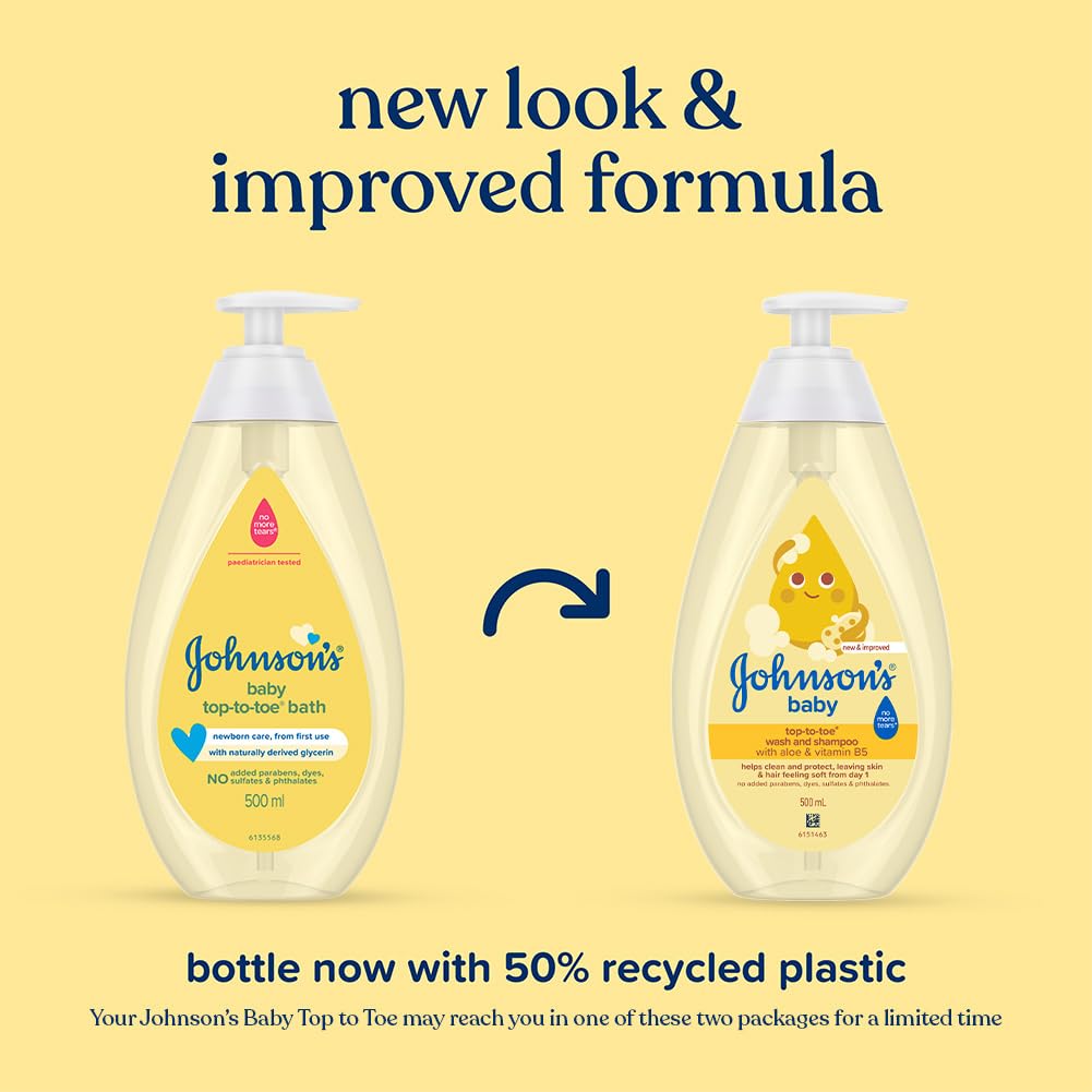 Johnson's Baby Top to Toe Baby Bath, 500ml