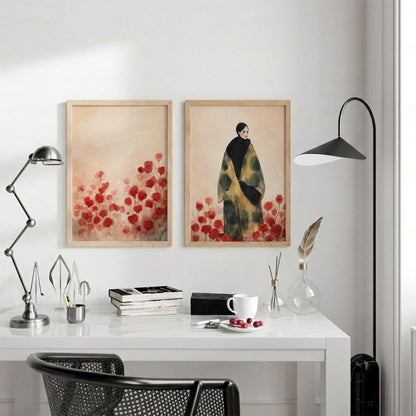 Modern Art Wall Painting Set of 2 for Living Room | Premium HD Printed Wall Frames for Bedroom, Office & Home Decor | Minimalist Contemporary Wall Art (Ready to Hang) (M.3, 13x19 inches)
