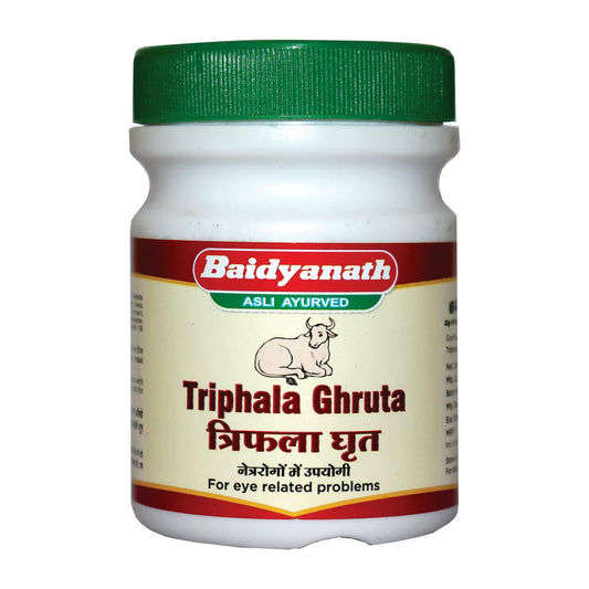 Baidyanath asli ayurved jhansi Triphala Ghrita - 100g, help for EYE sight, Hair Fall and constipation | medicated ghee ayurveda