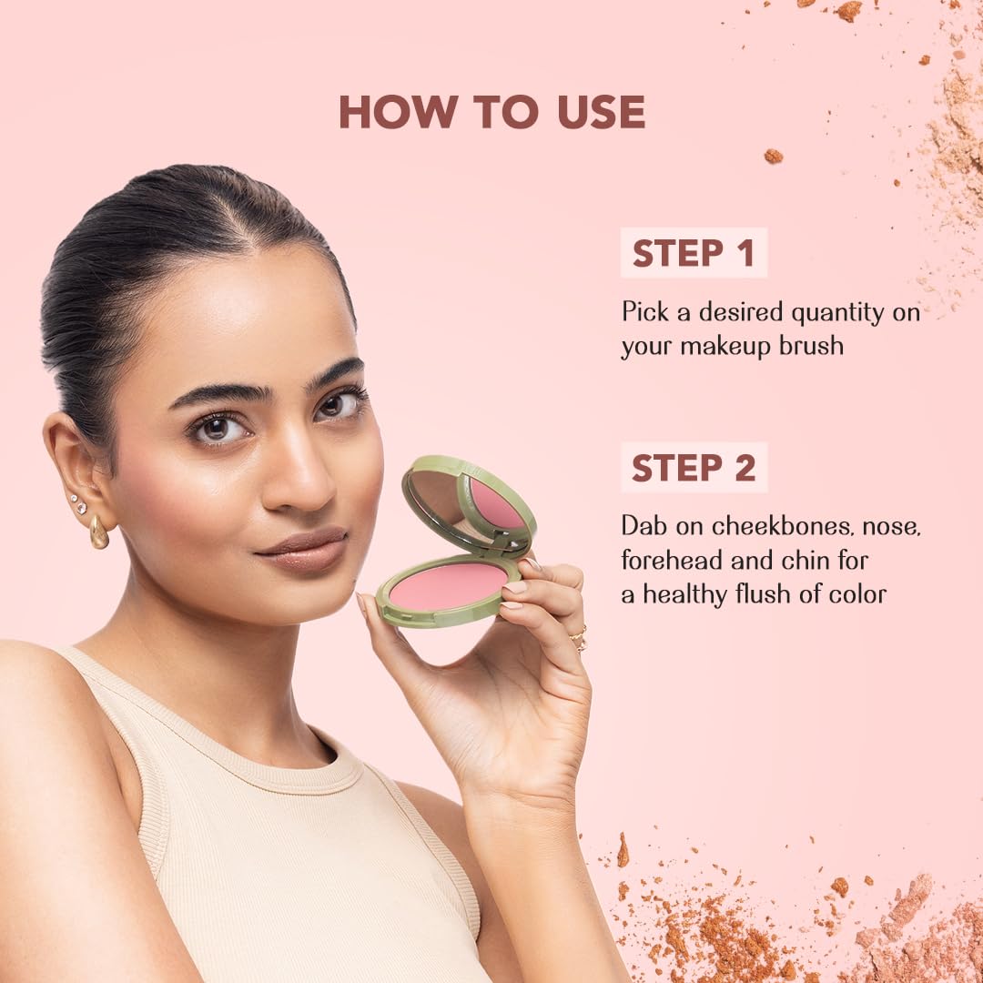 Lovechild Masaba Cheek Flick Mattifying Powder Blush, Luxurious Buildable Coverage & Intense Pigment, Enriched with Vitamin E, Silence Please (Reddish Brown)- 9g