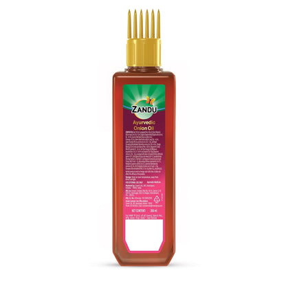 Zandu Ayurvedic Onion Oil (200ml): Power of Onions for Strong & Smooth hair | 9 Herbs & 10 Natural Oils | Helps reduce Hair Thinning & Hair Breakage | Improves Hair Quality | Controls Dandruff