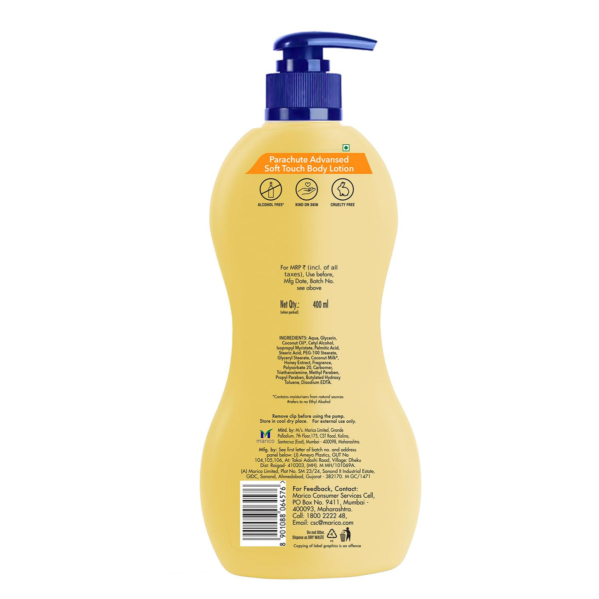Parachute Advansed Honey Soft Body Lotion, With Honey, 100% Natural, Dry Skin Moisturizer, Silky Smooth Skin, 400ml