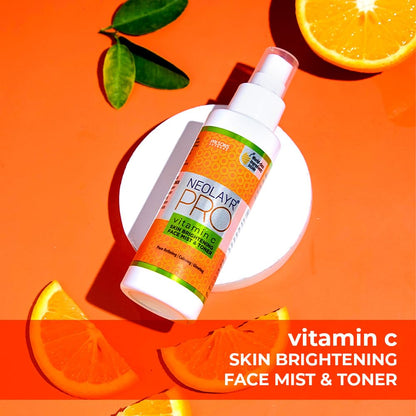 NEOLAYR PRO VITAMIN C SKIN BRIGHTENING FACE MIST & TONER 100 ML I Restores pH balance I Protects from sun damage I Brightens Dull Skin I Tightens Pores