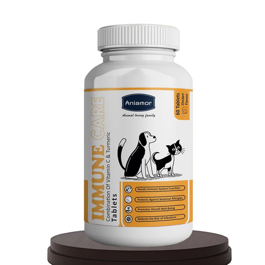 Aniamor Immune Care for Dogs and Cats|Immunity Booster Tablets|Pets Supplement|All Life Stage|60 Tablets Bottle