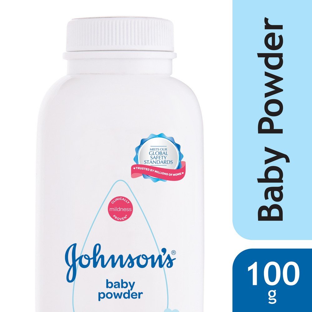 Johnson's Baby Powder 100g | Plant-Based Baby Powder | Absorbs 2X Moisture | Helps Prevent Diaper Rash | For Sensitive Skin | Dermatologist Tested | No Parabens, Sulphates, Dyes or Phthalates