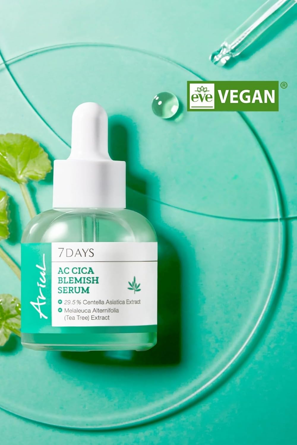 Ariul 7days AC Cica Blemish Serum (20ml) Korean Acne Care Serum with Centella & Tea Tree, Helps Calm Breakouts, Oil Control Pore Clearing Face Serum For Pimples, Redness & Acne Marks, Lightweight Skin Repair Serum