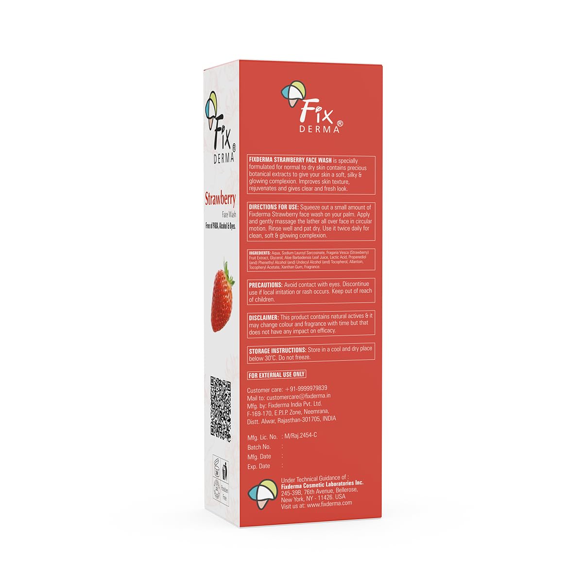 Fixderma Strawberry Face Wash with Vitamin E & Strawberry Extract | Face Wash & Face Cleanser | Face Wash for Oily Skin (All Type Skin) | Face Wash for Women & Men - 75g