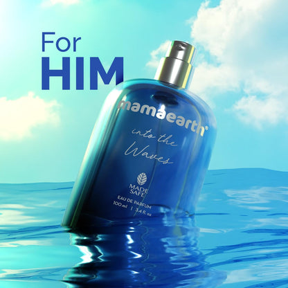 Mamaearth Into The Waves Liquid Eau De Parfum For Men-100 Ml|Made Safe Approved|Premium&Long-Lasting Fragrance|Blend Of Exotic Ingredients|Perfume With Bergamot,Aquatic&Musk Notes|Fresh Scent For Men
