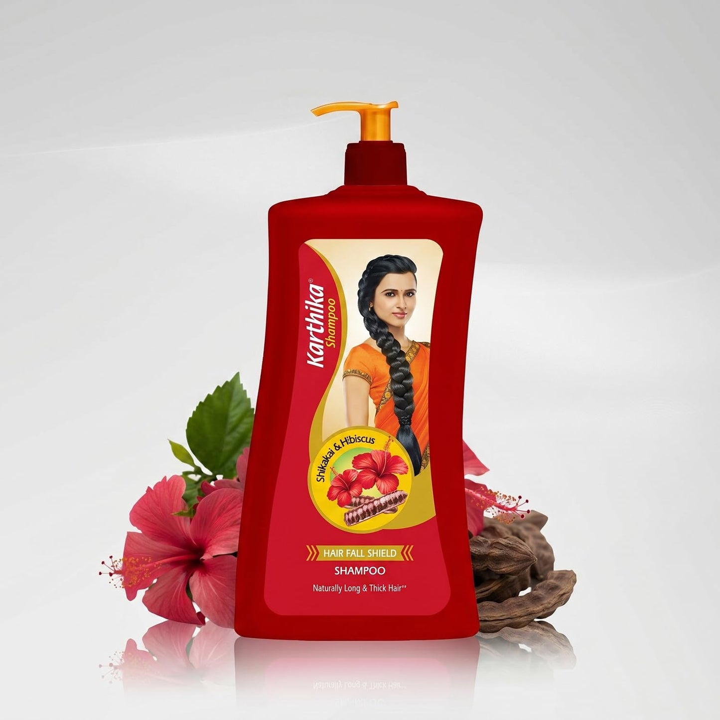 Karthika Hairfall Shield Shampoo with Shikakai & Hibiscus – 1L | Herbal Anti-Hairfall Shampoo for Strong & Healthy Hair | Natural Care for Men & Women