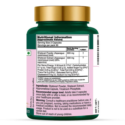 VAHDAM Shatavari Capsules | Menopause, Lactation, Postnatal Recovery & Hormonal Balance | 5X More Potent than Regular Powder | Dual Spectrum Formula | Vegan, Gluten-Free | 60 Veg Capsules