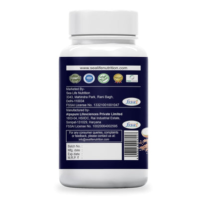 Sea Life Magnesium Glycinate 500 Mg Capsules |60 Veg Capsules | Magnesium Supplement | Improves Muscle & Nerve Function| Anti Stress Supplement | Better Sleep Quality | (Pack of-1)