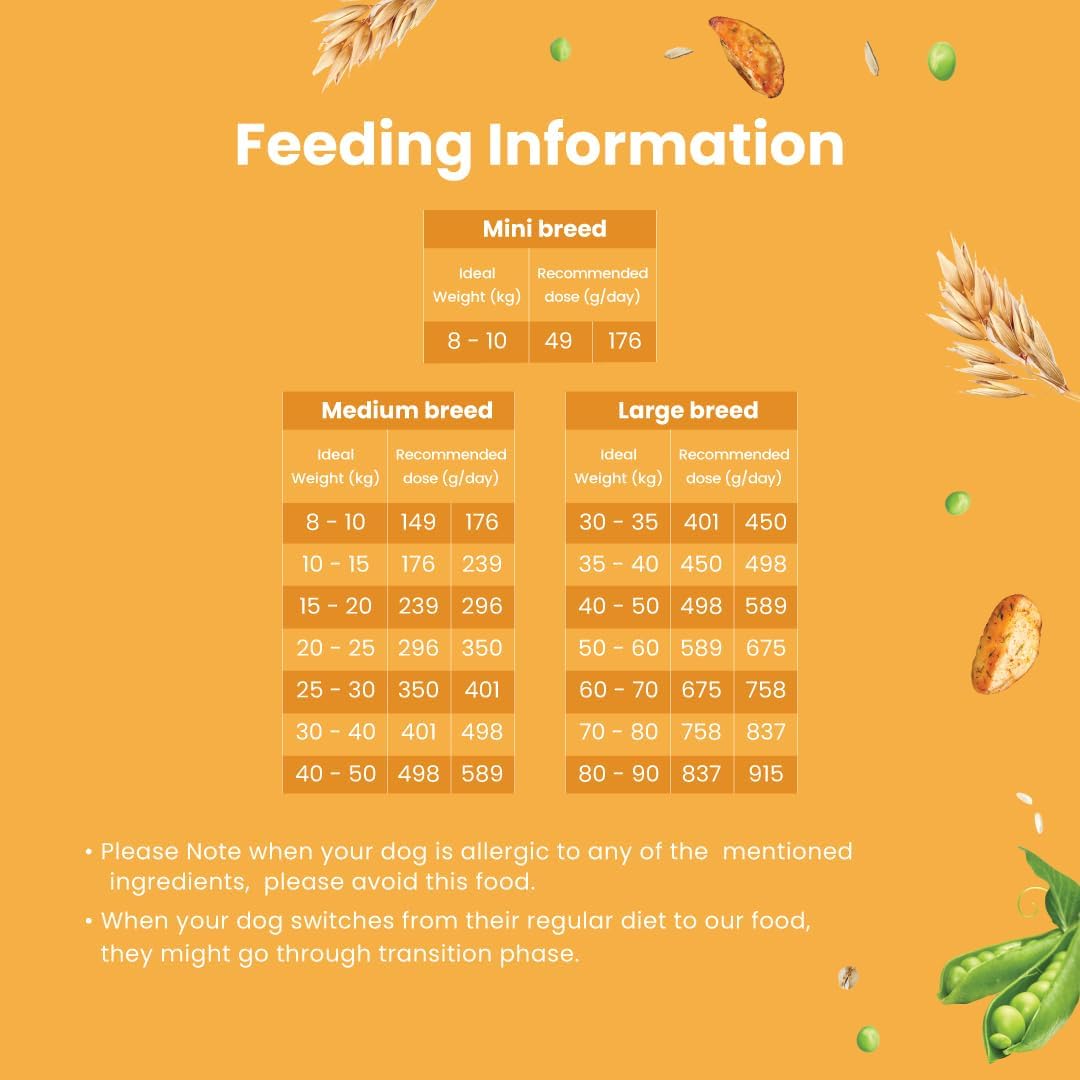 Bark Out Loud Veg Adult Dog Food for Medium & Large Breeds - Naked Oats & Veggies High Protein, Prebiotics, Vitamins & Fibre 100% Vegetarian Dry Dog Food- 300 Gm