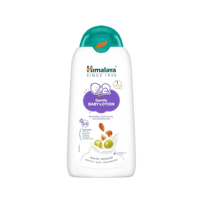Himalaya Gentle Baby Lotion 100ml with Almond Oil, Olive Oil & Giloy | pH 5.5 | No. 1 Doctor Recommended Baby Lotion | Hypoallergenic | Nourishing Baby Moisturizer for All Skin Types