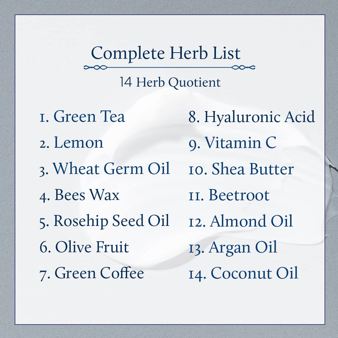 Blue Nectar Green Tea Face Cream Moisturizer for Oily Skin with Hyaluronic Acid, Vitamin C, Rosehip for Women and Men (14 Ayurvedic Herbs, 100ml)