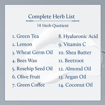 Blue Nectar Green Tea Face Cream Moisturizer for Oily Skin with Hyaluronic Acid, Vitamin C, Rosehip for Women and Men (14 Ayurvedic Herbs, 100ml)