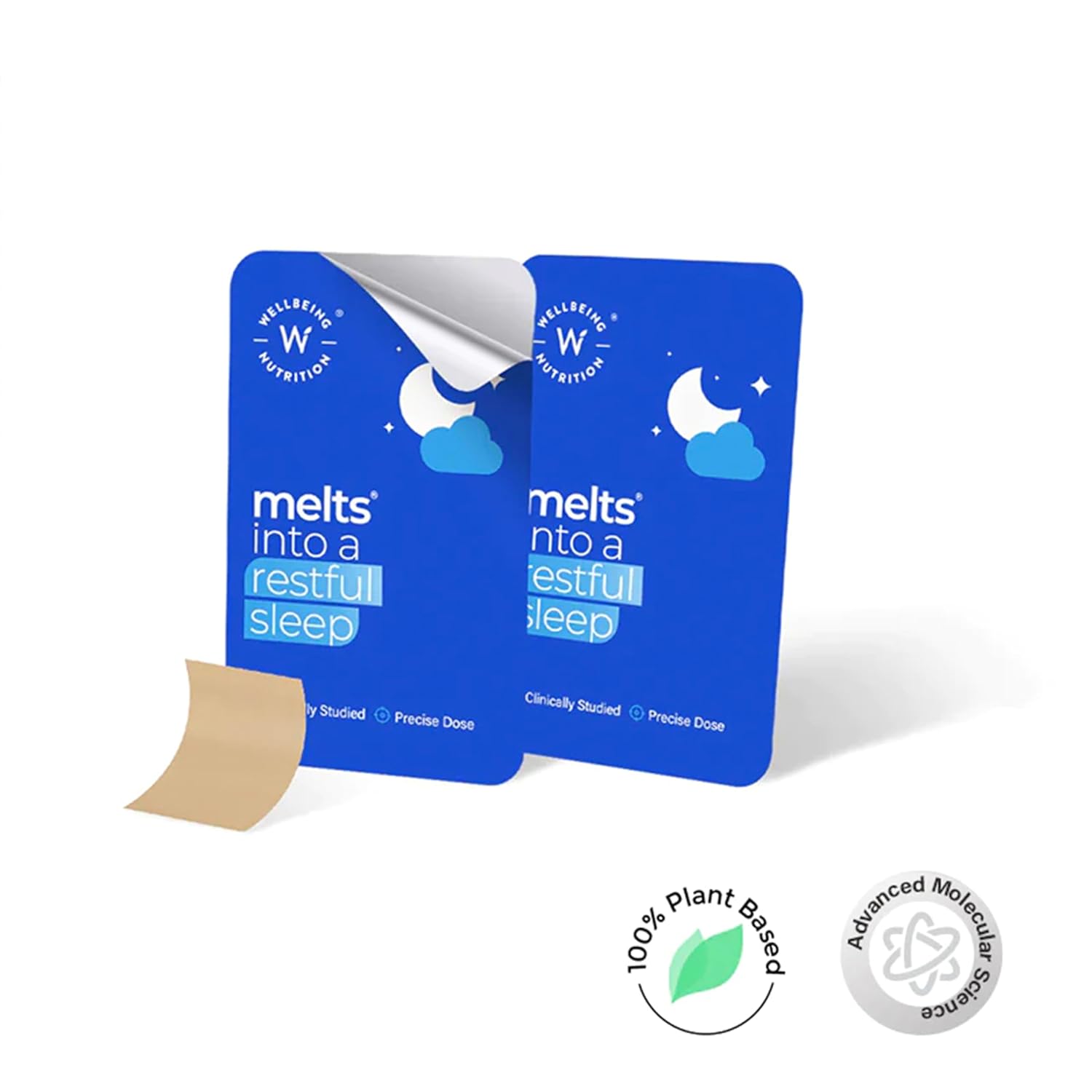 Zephivo Wellbeing Nutrition melts Restful Sleep | Plant-Based Melatonin 5mg for Deep Sleep, Stress Relief | Clinically Proven, Safe & Non-Addictive with Chamomile, Tagara, L-Theanine | 30 Oral Thin Strips
