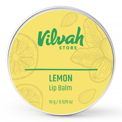 Vilvah Lemon Lip Balm | Reduces Lip Pigmentation & Heals Dry, Damaged Lips | Moisture Lock & Barrier Protection Formula | With Lemon Essential Oil, Shea Butter & Avocado Oil | Travel-Friendly | 10g
