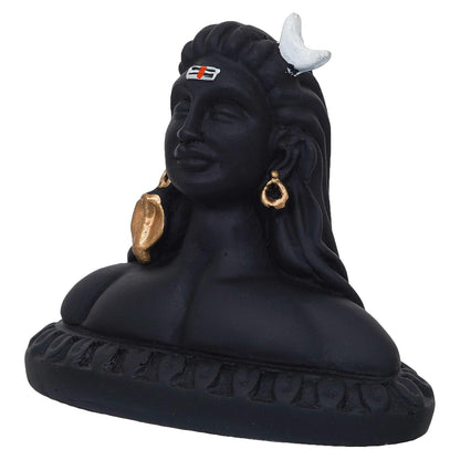 eCraftIndia Black Resin Adiyogi Shiva Statue for Car Dashboard- Lord Shiva Idol for Home- Shiv Murti- Adiyogi Mahadev Statue- Gift for Diwali Maha Shivratri Housewarming Birthday- Diwali Gift Item