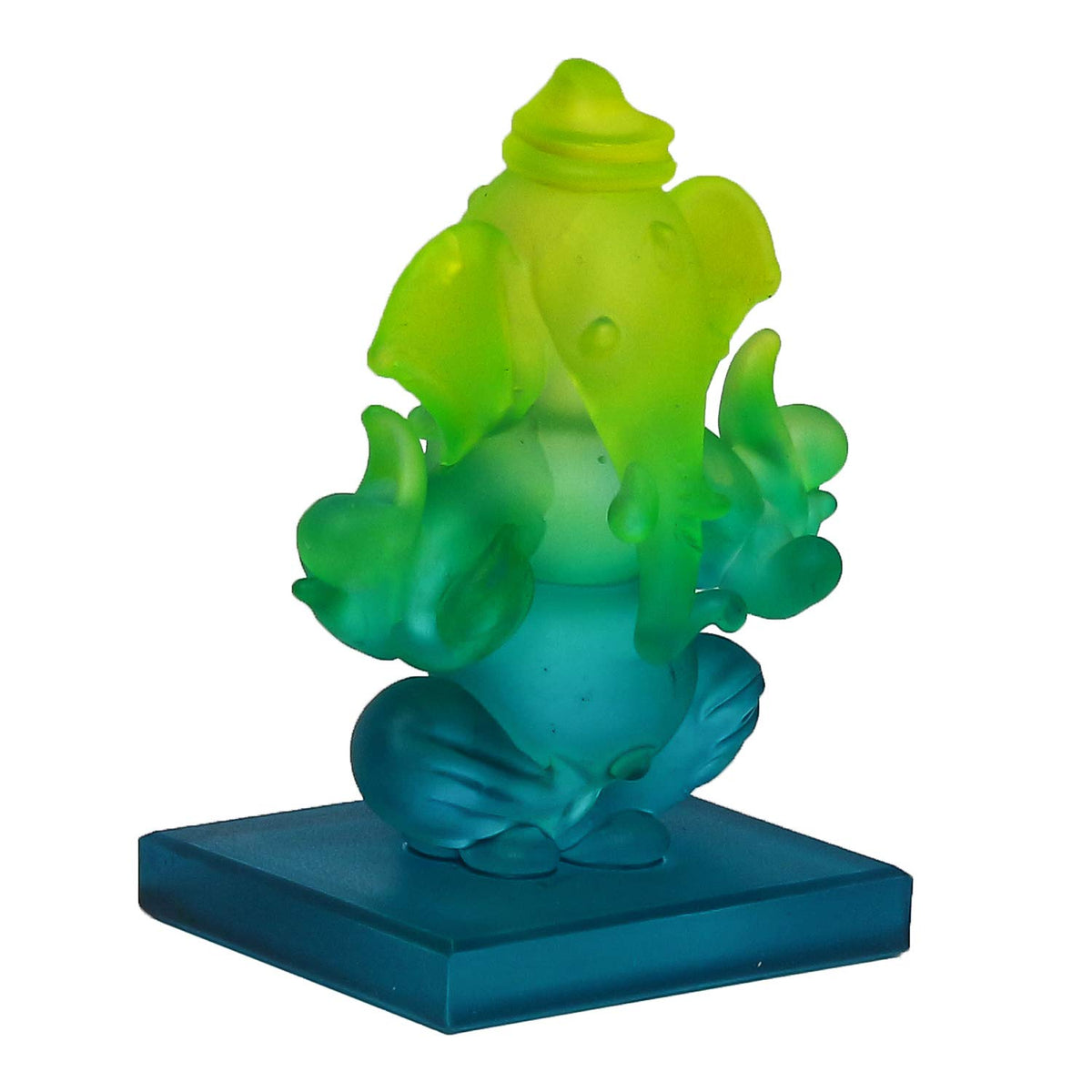 Green and Blue Double Sided Crystal Car Ganesha Showpiece