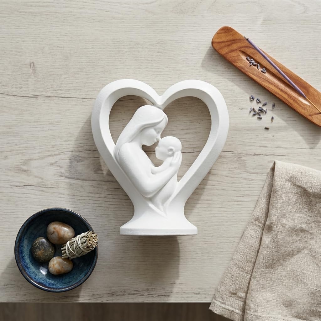 Mother Baby Statue Showpiece Gift, Resin Mother Baby Figurine, motherr Child Statue, Home Decor Items, House Warming Gifts Mother's Day, Baby Shower Gifts for Mom to be