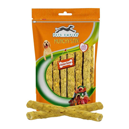 PETS EMPIRE Munchy Stix Dog Treats, Chicken | Mutton Flavour Chew Sticks | Healthy Reward Treats for Dogs | High Protein Daily Chews (1Kg, Chicken, Pack of 1)
