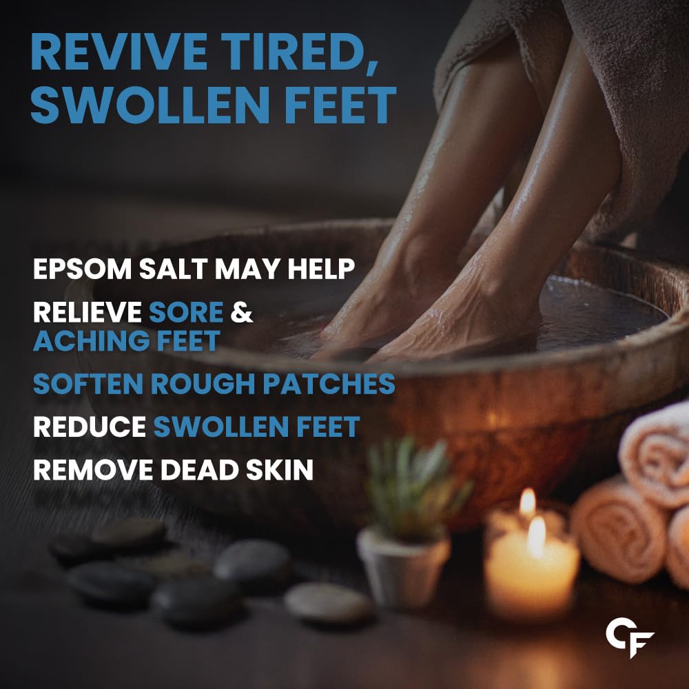 Carbamide Forte Epsom Salt for Foot & Bath 1kg | Magnesium Sulphate Crystals for Relaxing Bath, Foot Soak & Garden Use | Epsom salt for Pain Relief Foot & Muscle Relaxation