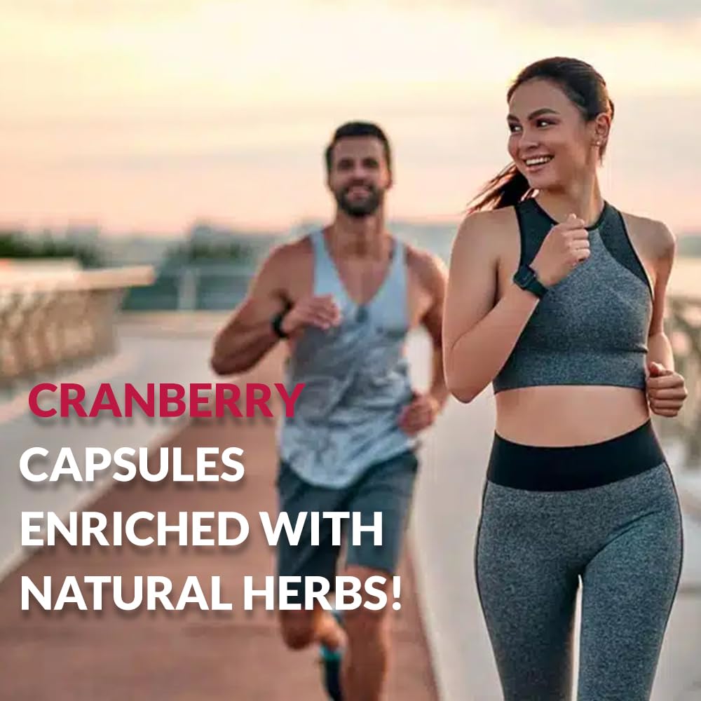 Simply Herbal D Mannose Cranberry Capsules 800 MG Supplement With Powerful Probiotics & Anti-oxidants Promotes Urinary Tract Health, Strong Bones & Teeth For Women & Men (60 Capsules)