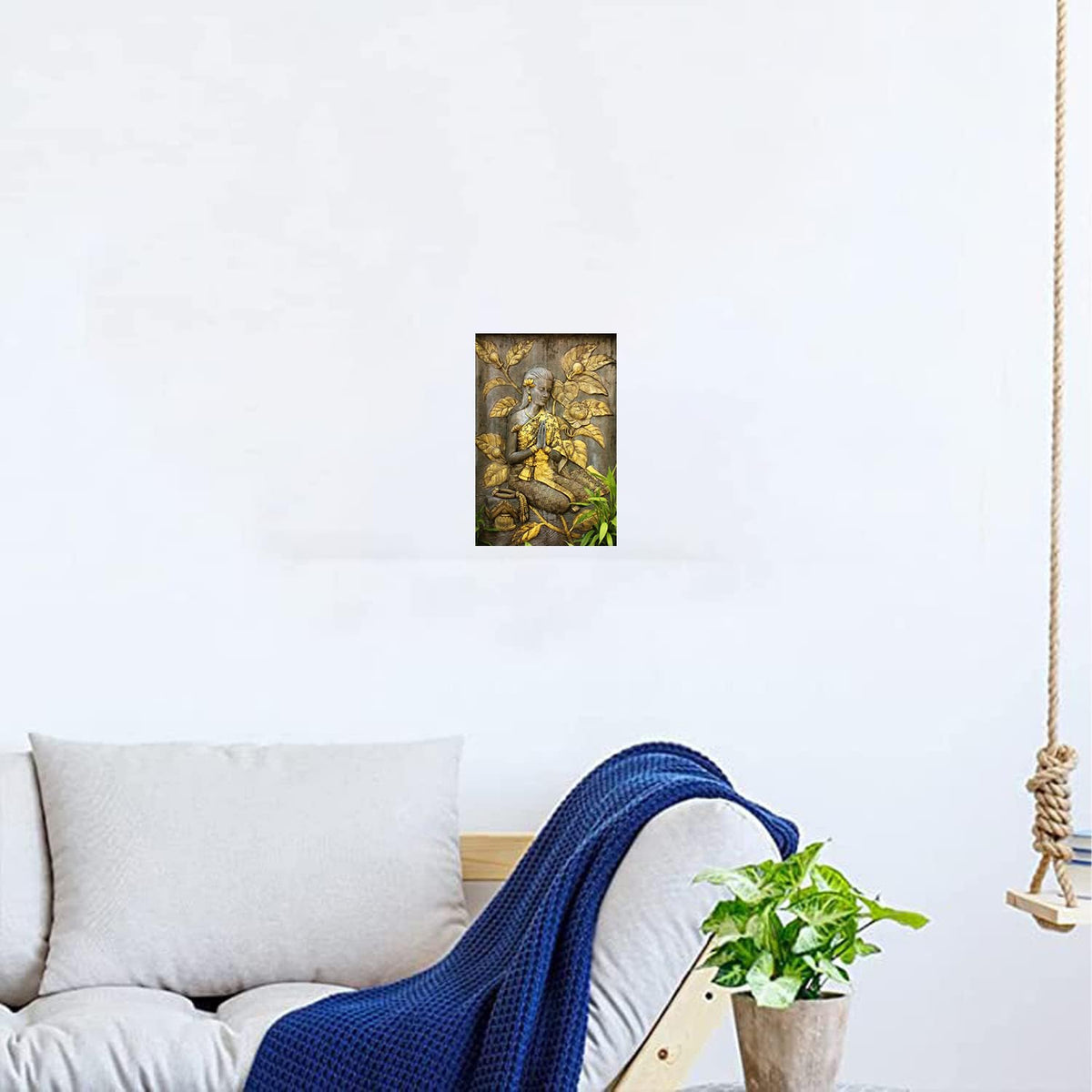 Welcome Lady Paintings for Living room, Welcome Lady Poster Big Size with Sparkle Coated Lamination - 5322 (Self Adhesive) 18x24 Inch